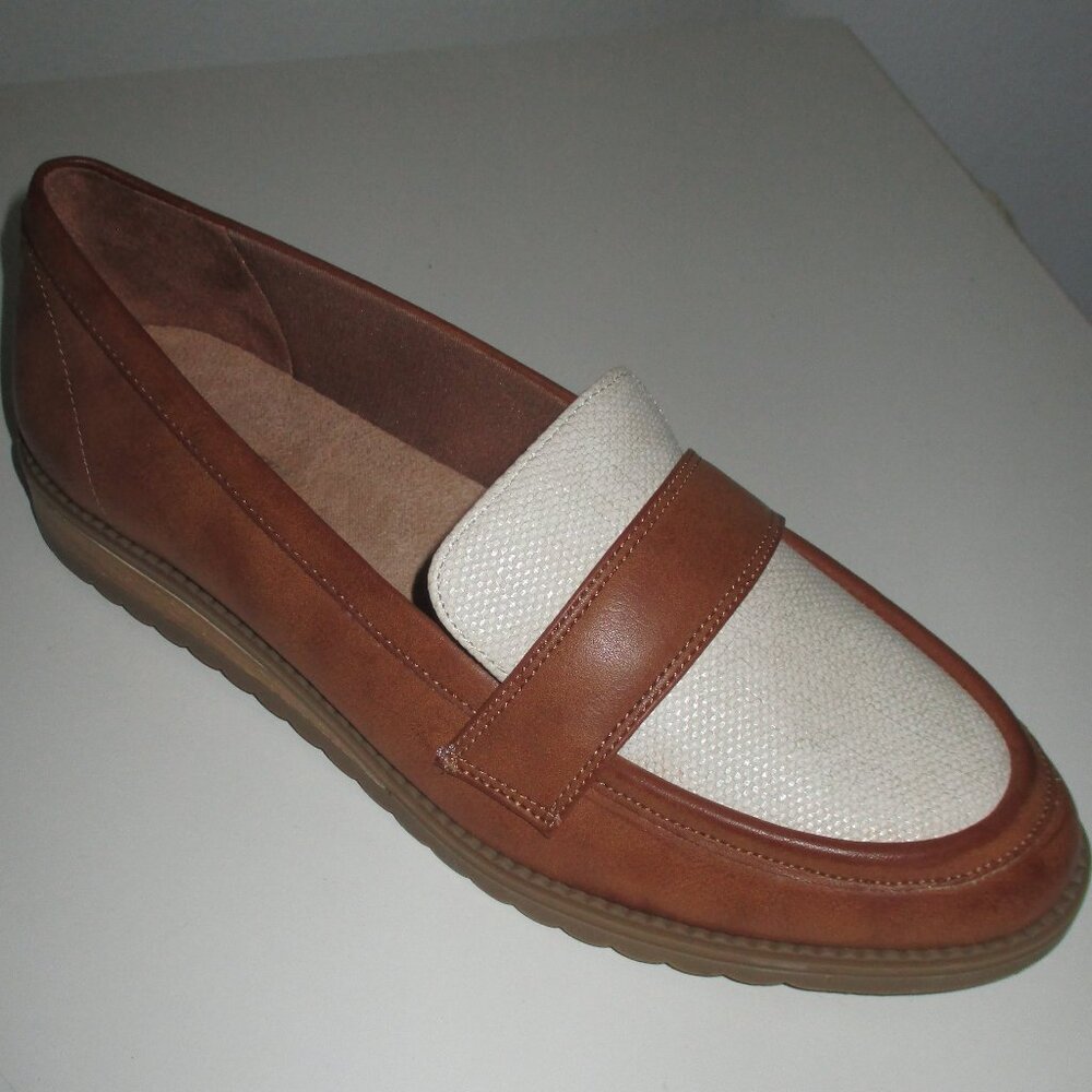 Dr. Scholl's "Jetset Band" Womens Tan Faux Leather Penny Loafer Shoe - Size 8M